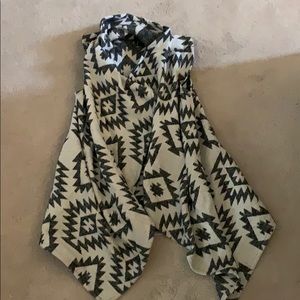 Excellent condition black and white Aztec vest